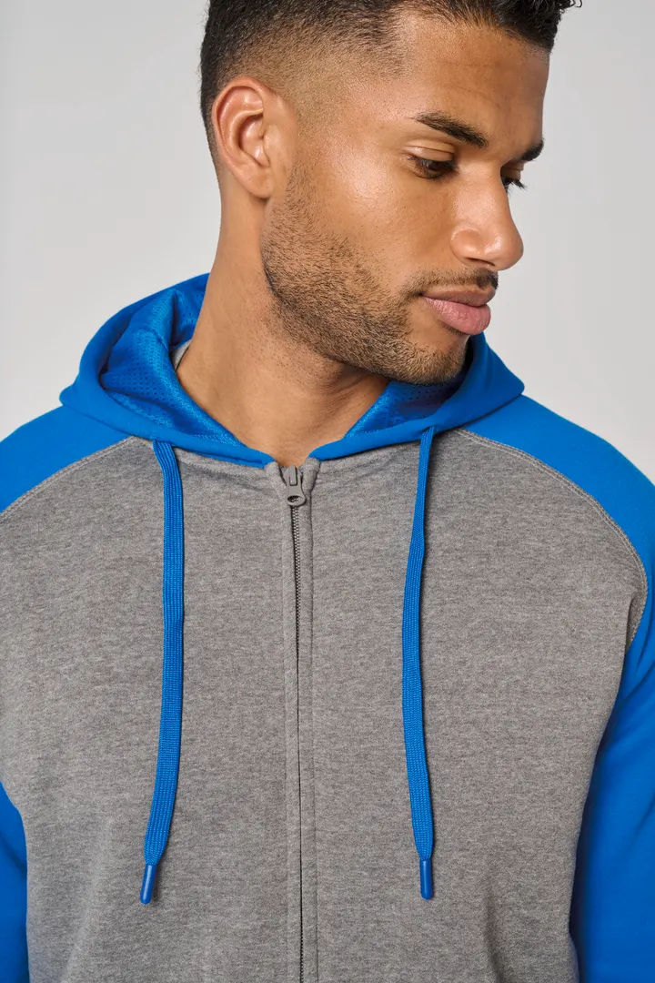Veste molleton zippée capuche bicolore unisexe 11