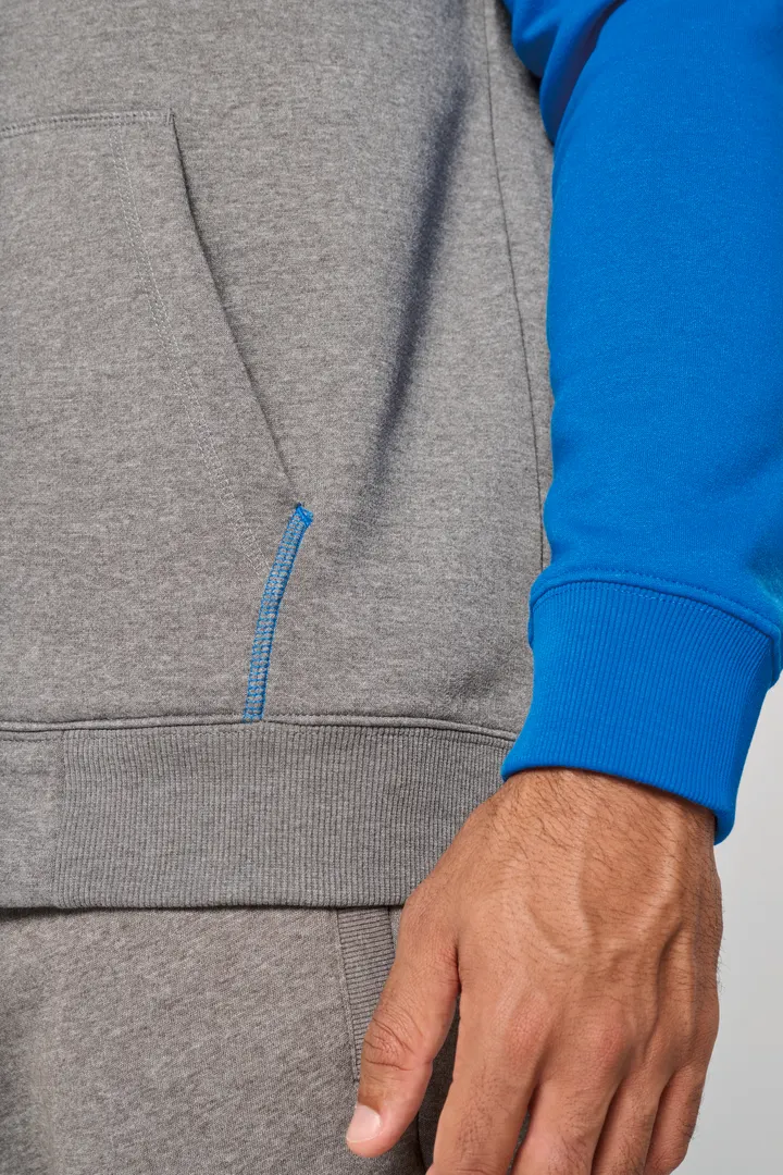 Veste molleton zippée capuche bicolore unisexe 13
