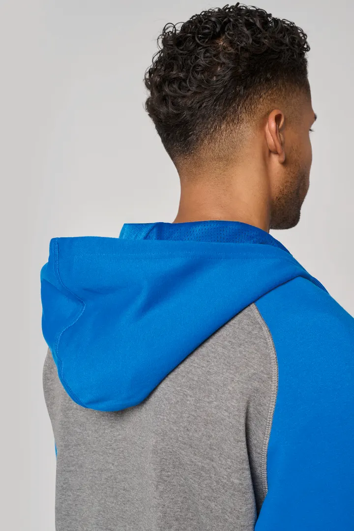 Veste molleton zippée capuche bicolore unisexe 19