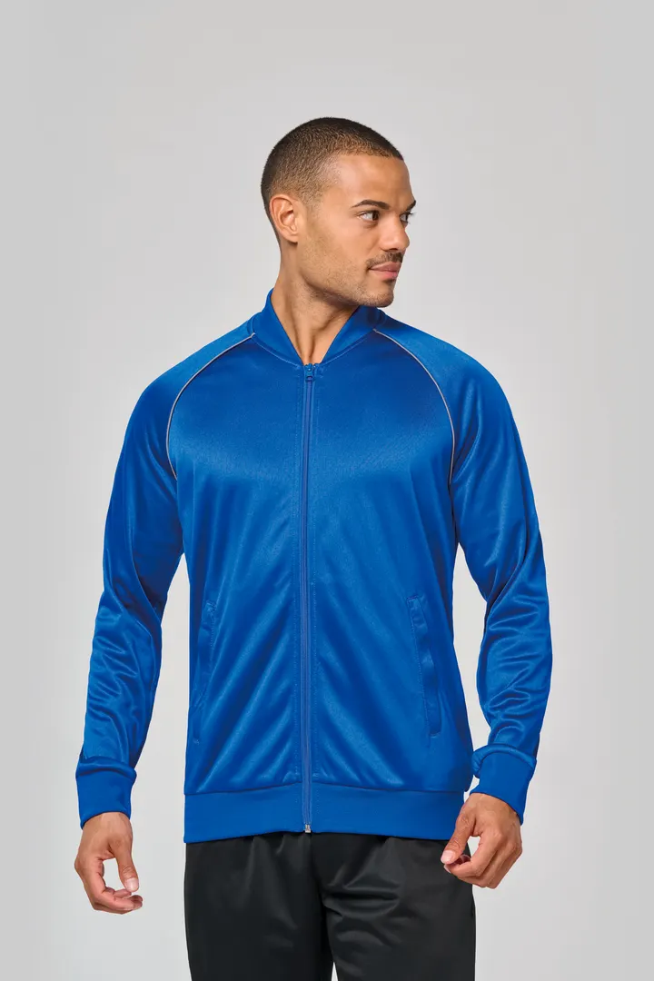Unisex-Trainingsjacke mit Reißverschluss und Paspel 10