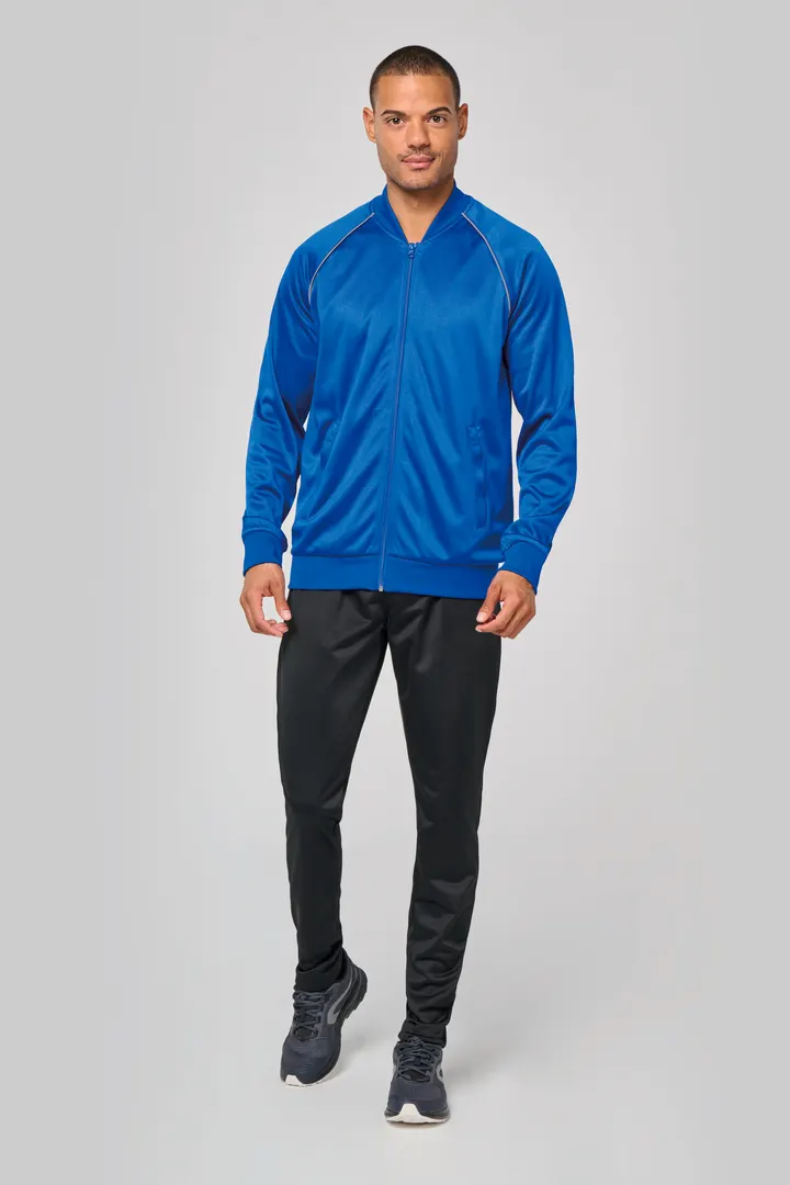 Unisex-Trainingsjacke mit Reißverschluss und Paspel 13