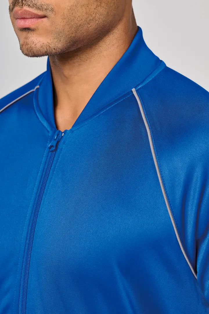 Unisex-Trainingsjacke mit Reißverschluss und Paspel 25
