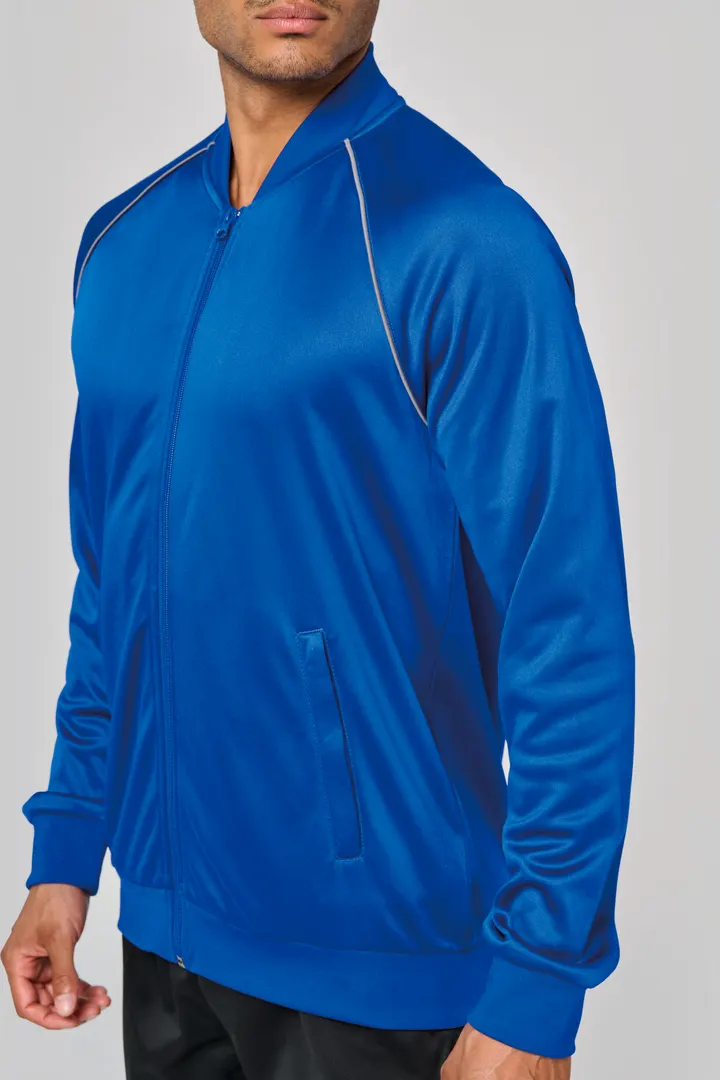 Unisex-Trainingsjacke mit Reißverschluss und Paspel 35