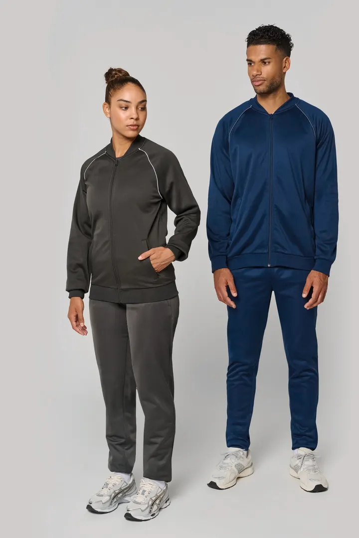 Unisex-Trainingsjacke mit Reißverschluss und Paspel 33