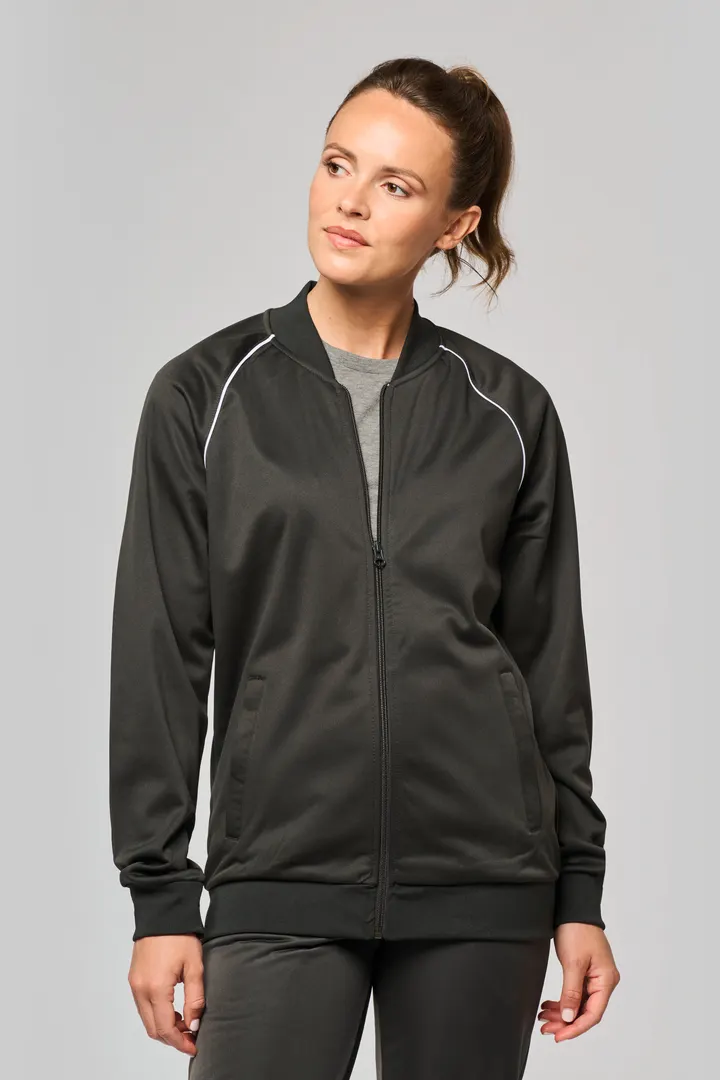 Unisex-Trainingsjacke mit Reißverschluss und Paspel 48