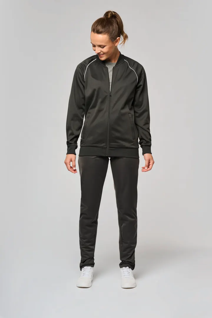 Unisex-Trainingsjacke mit Reißverschluss und Paspel 50