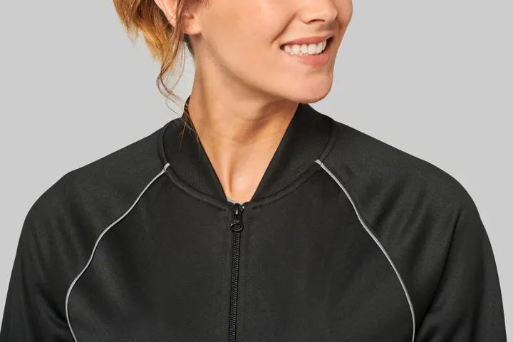 Unisex-Trainingsjacke mit Reißverschluss und Paspel 55