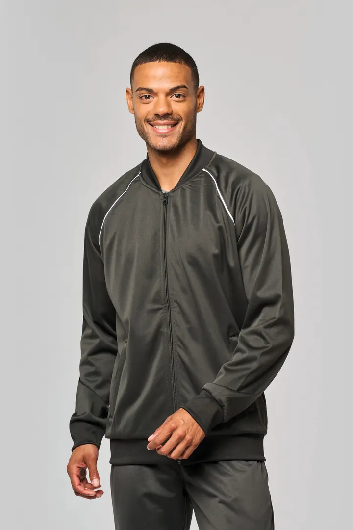 Unisex-Trainingsjacke mit Reißverschluss und Paspel 4