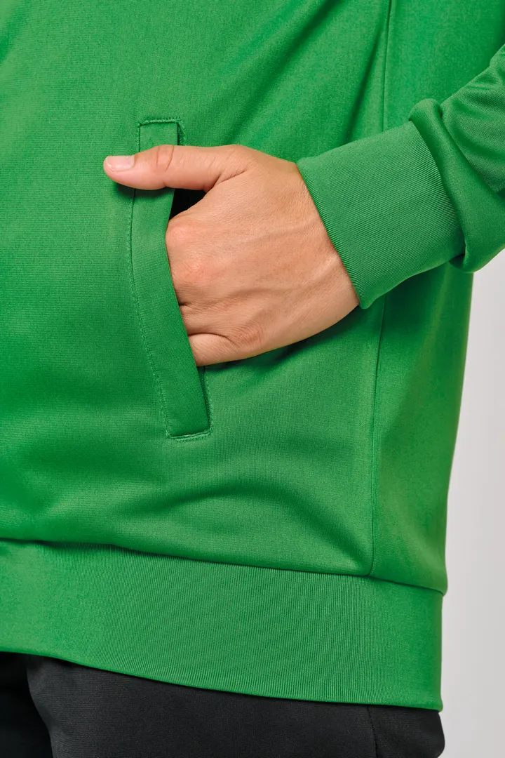 Unisex-Trainingsjacke mit Reißverschluss und Paspel 44