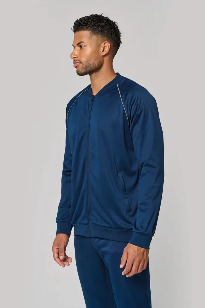 Unisex-Trainingsjacke mit Reißverschluss und Paspel 5
