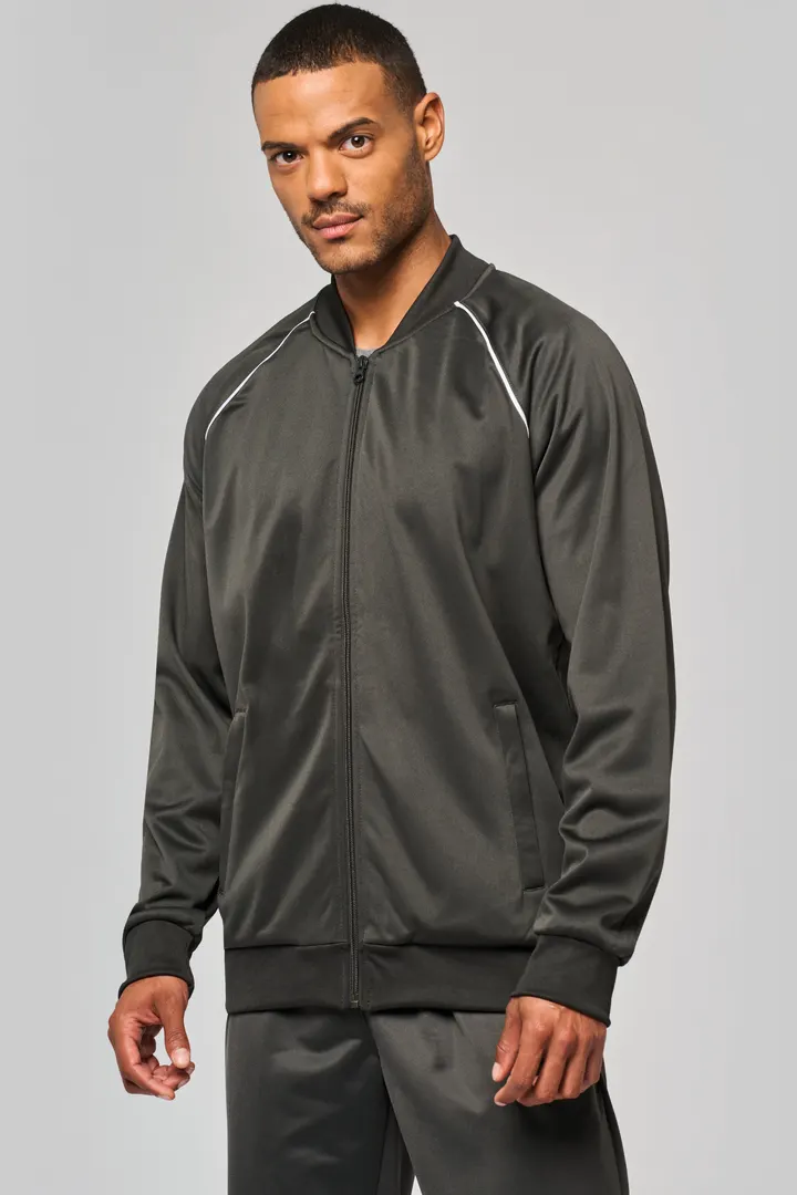 Unisex-Trainingsjacke mit Reißverschluss und Paspel 11