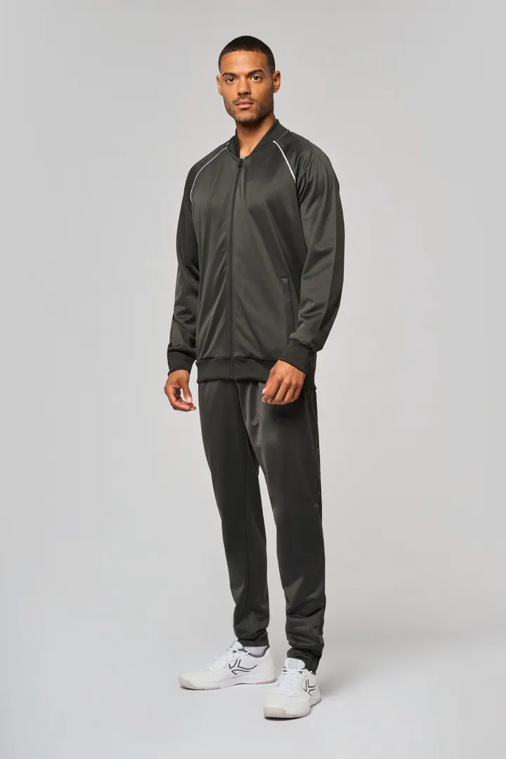 Unisex-Trainingsjacke mit Reißverschluss und Paspel 14