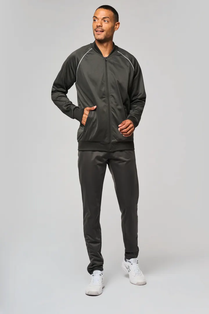 Unisex-Trainingsjacke mit Reißverschluss und Paspel 17