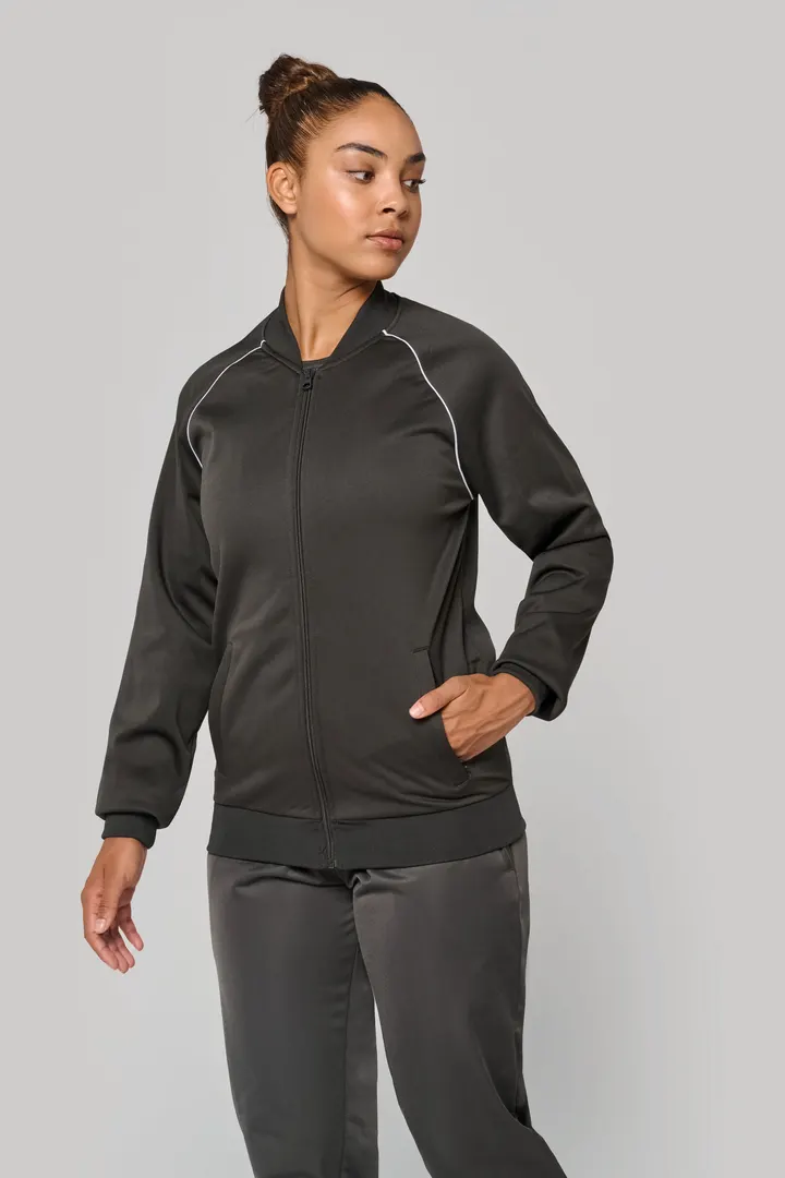 Unisex-Trainingsjacke mit Reißverschluss und Paspel 21