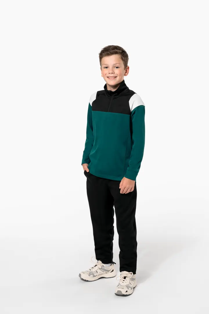 Kinder Trainings-Sweatshirt mit 1/4 Reißverschluss 2