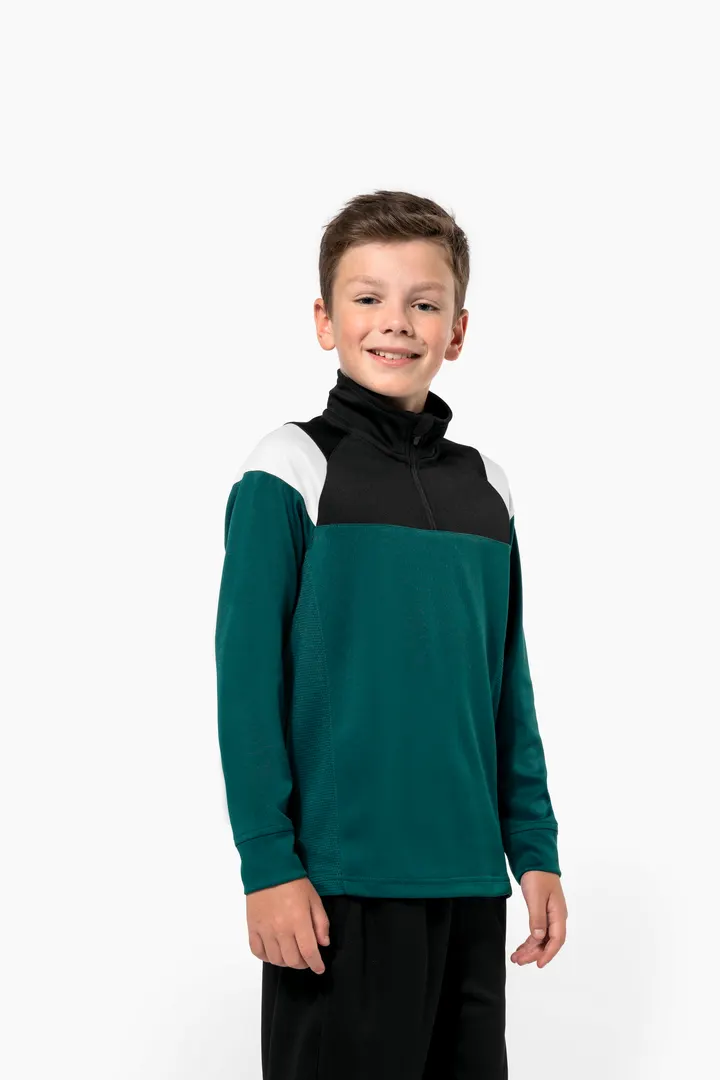 Kinder Trainings-Sweatshirt mit 1/4 Reißverschluss 3