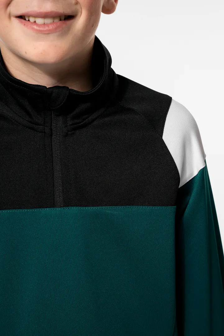 Kinder Trainings-Sweatshirt mit 1/4 Reißverschluss 7