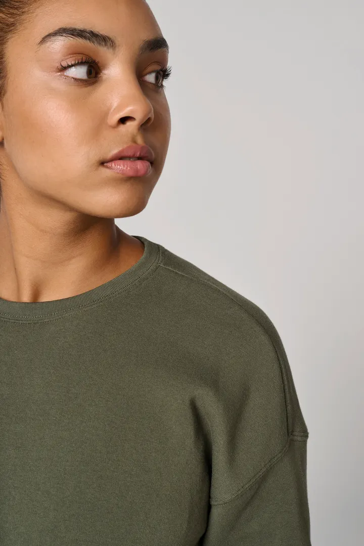 Damen Cropped-Sweatshirt mit Rundhalsausschnitt 3