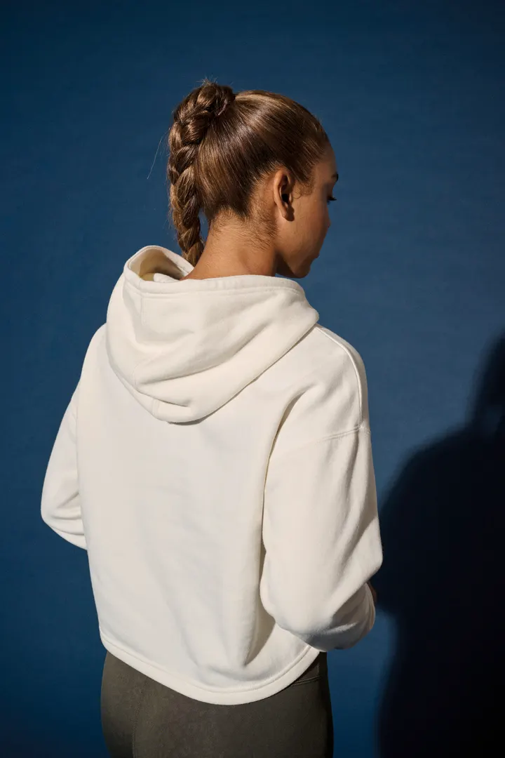 Damen Cropped-Sweatshirt mit Kapuze 13