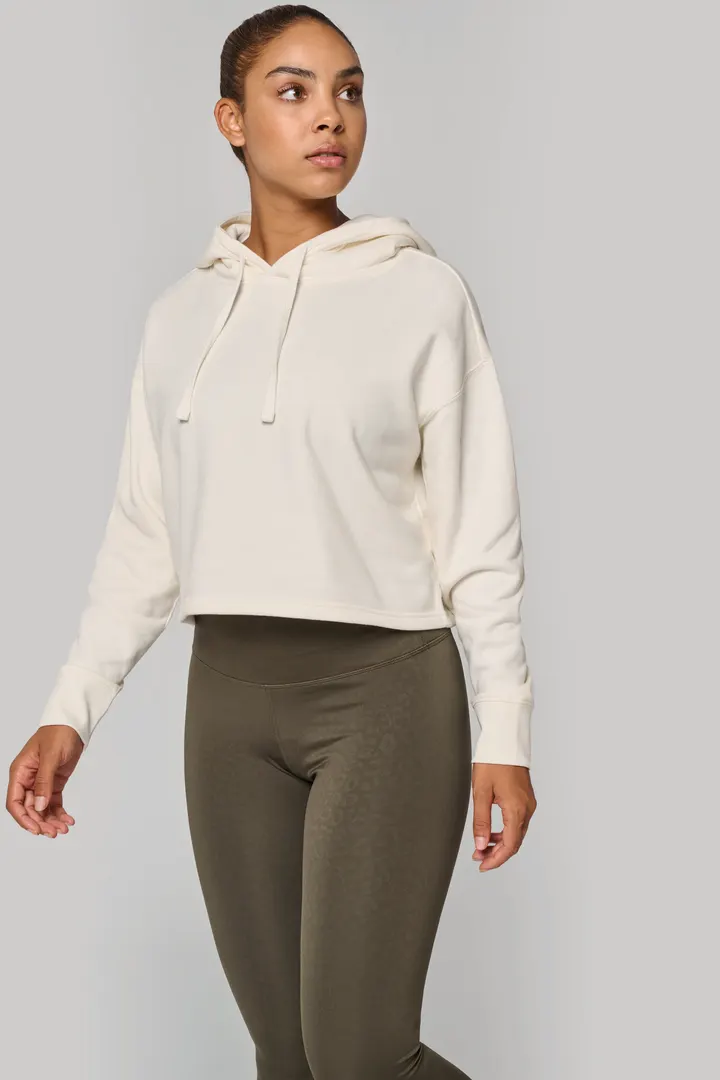 Damen Cropped-Sweatshirt mit Kapuze 17
