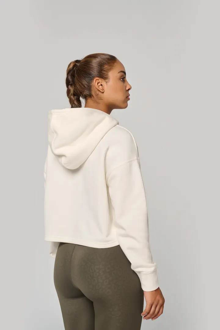 Damen Cropped-Sweatshirt mit Kapuze 5