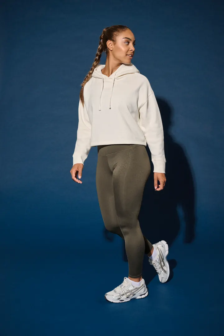 Damen Cropped-Sweatshirt mit Kapuze 8