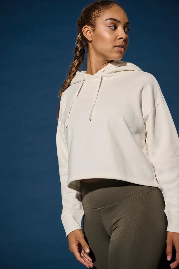 Damen Cropped-Sweatshirt mit Kapuze 9