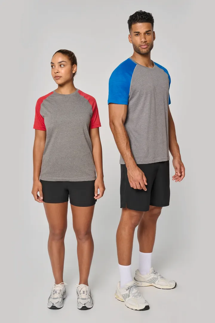 T-shirt triblend bicolore sport manches courtes unisexe 26