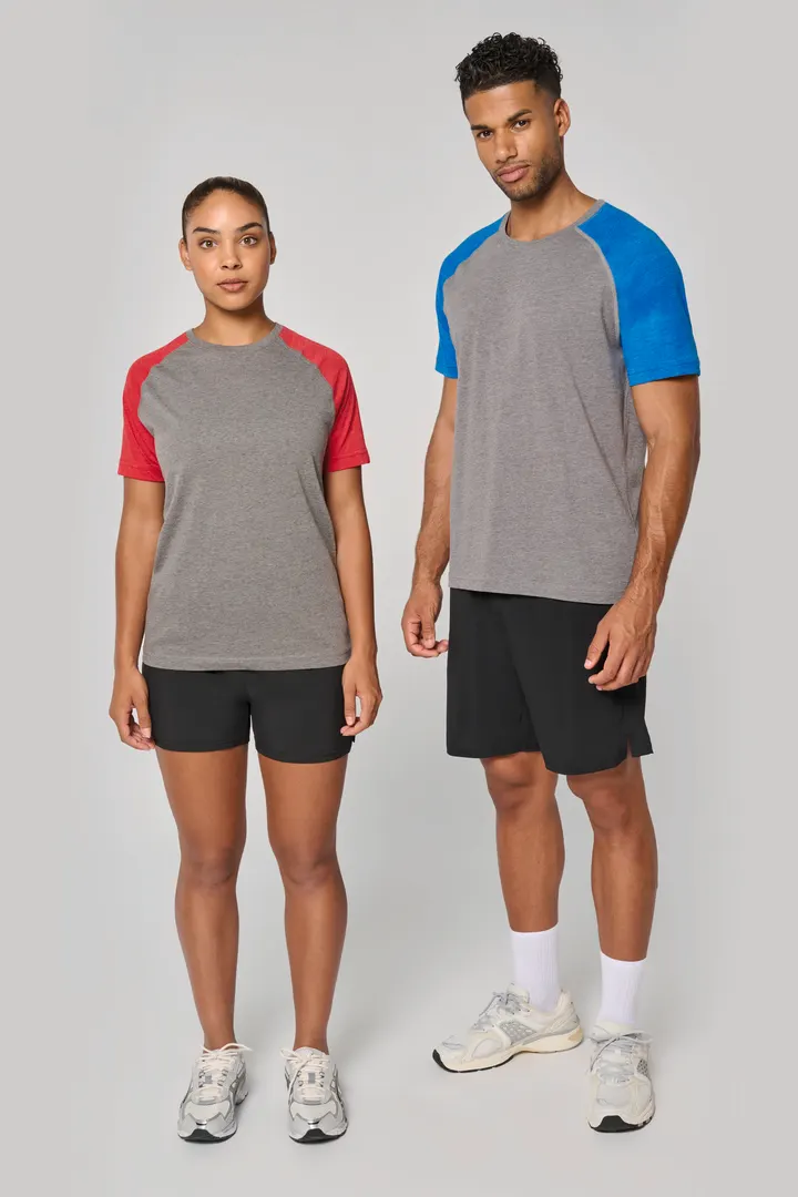 T-shirt triblend bicolore sport manches courtes unisexe 27