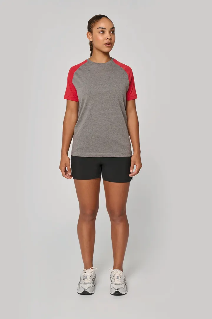 T-shirt triblend bicolore sport manches courtes unisexe 16