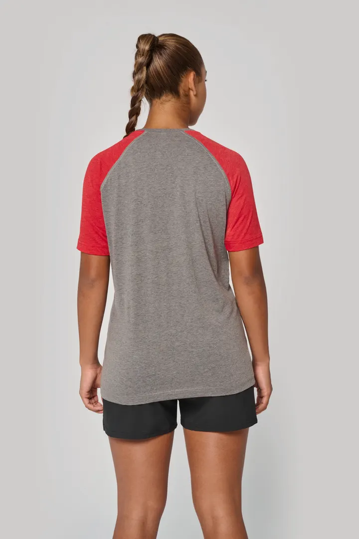 T-shirt triblend bicolore sport manches courtes unisexe 18