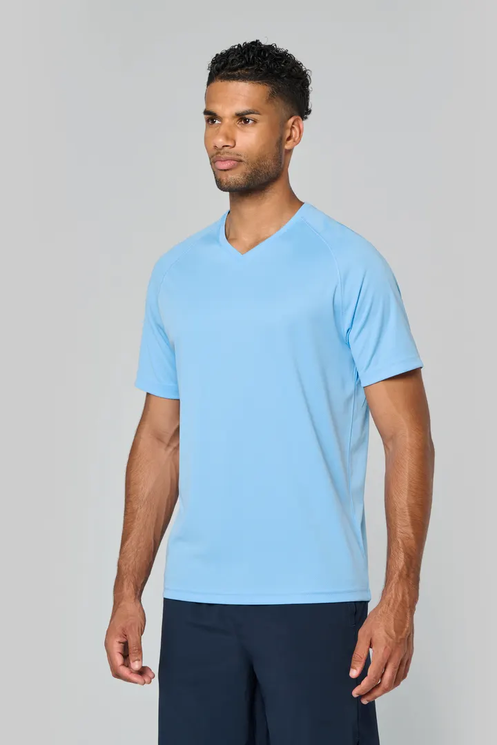 Herren Kurzarm-Sportshirt mit V-Ausschnitt 4