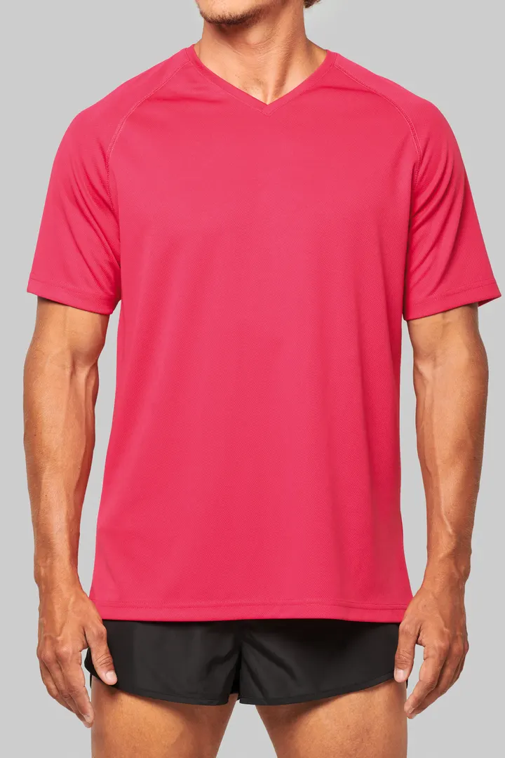 Herren Kurzarm-Sportshirt mit V-Ausschnitt 7