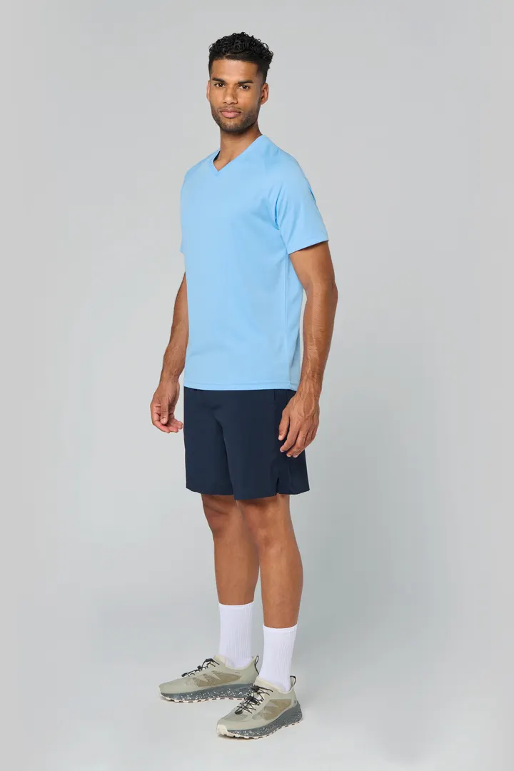 Herren Kurzarm-Sportshirt mit V-Ausschnitt 6
