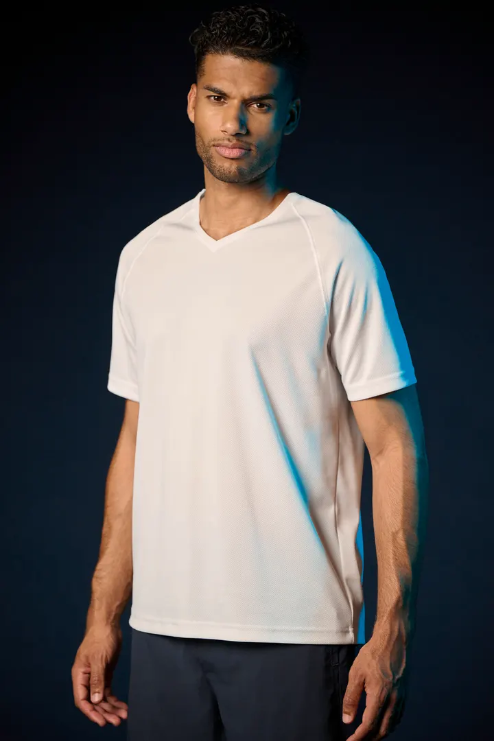 Herren Kurzarm-Sportshirt mit V-Ausschnitt 2