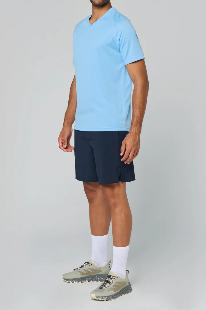 Herren Kurzarm-Sportshirt mit V-Ausschnitt
