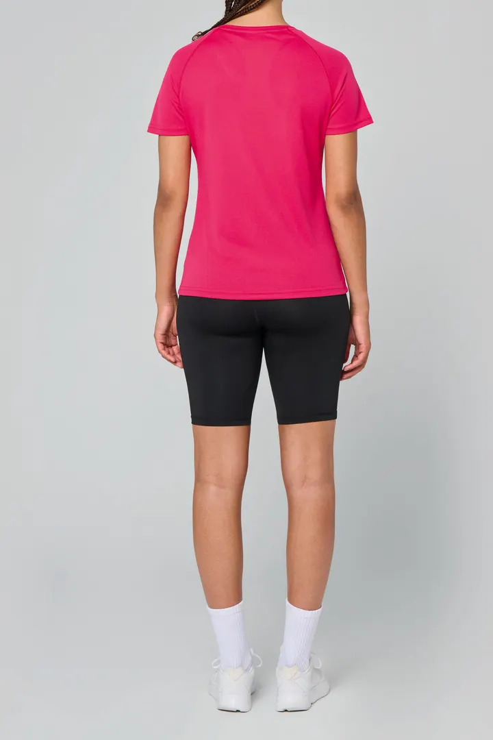 Damen Kurzarm-Sportshirt mit V-Ausschnitt 3