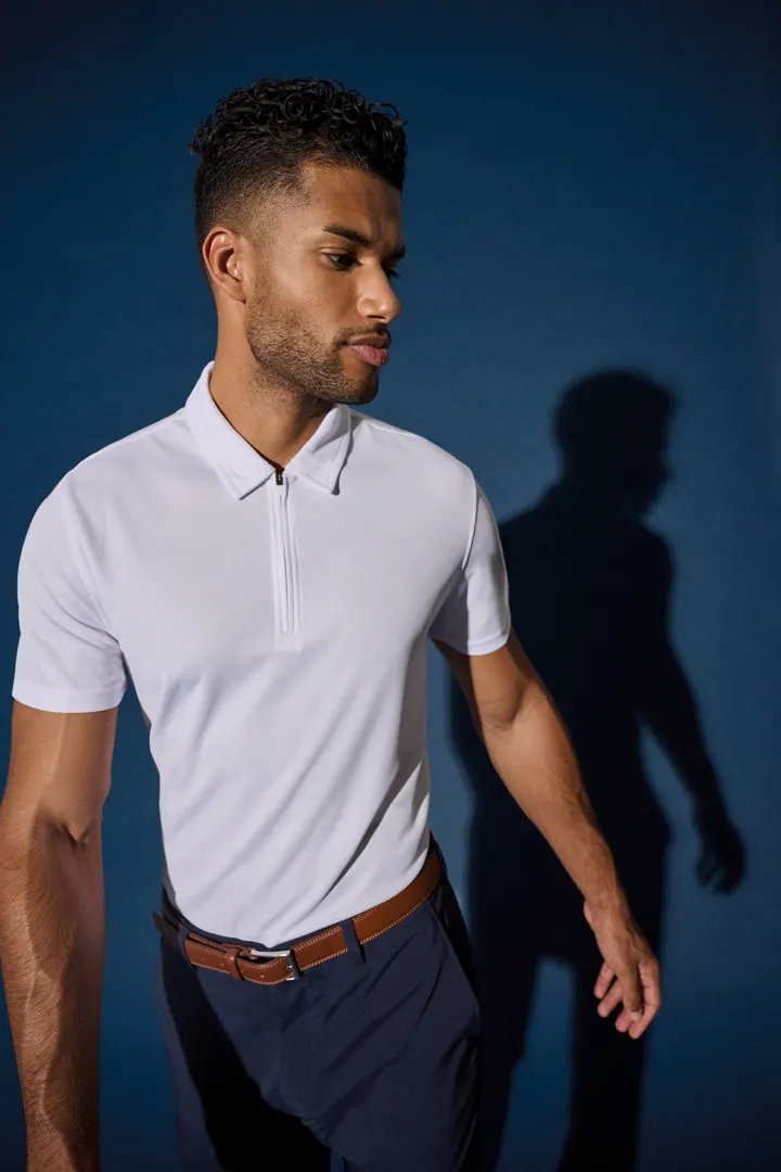 Herren Sport-Poloshirt mit 1/4-Reißverschluss 34