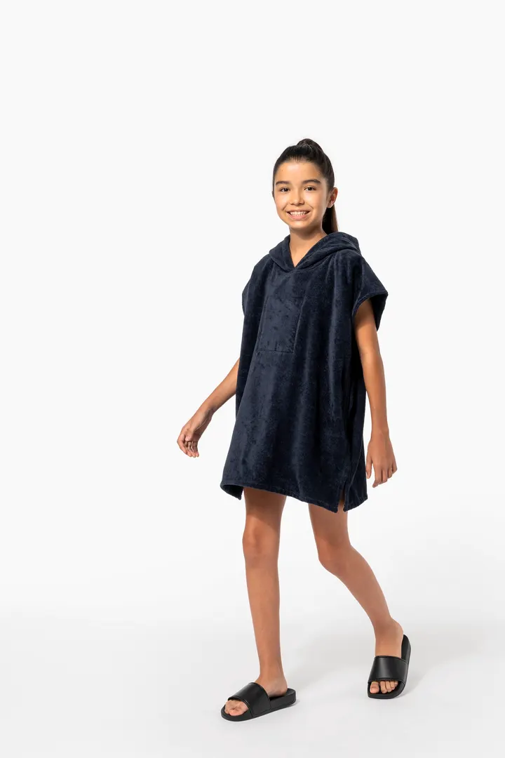Kinder-Frottee-Poncho mit Kapuze 30