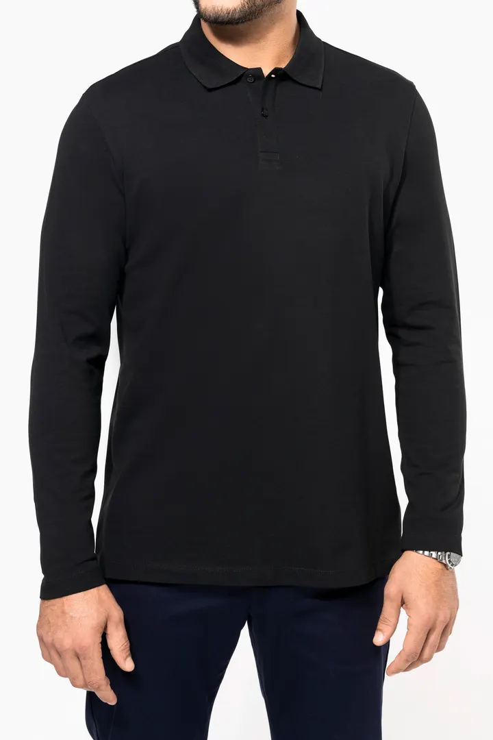 Supima® Herren-Polohemd mit langen Ärmeln 2