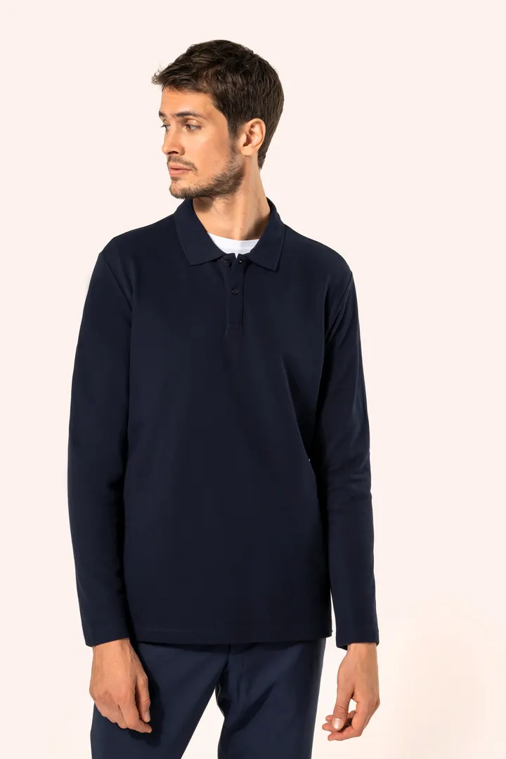 Supima® Herren-Polohemd mit langen Ärmeln 3