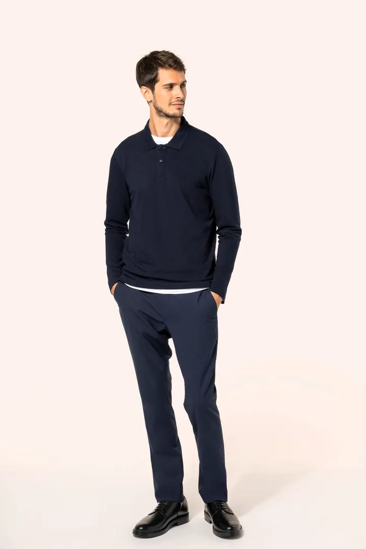 Supima® Herren-Polohemd mit langen Ärmeln 4