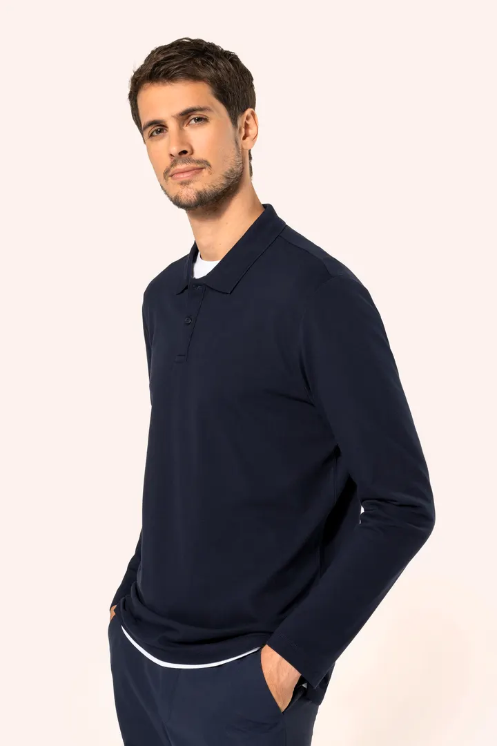 Supima® Herren-Polohemd mit langen Ärmeln 6