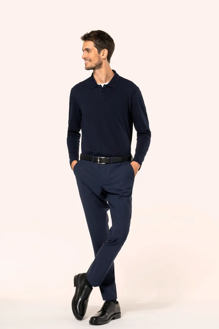 Supima® Herren-Polohemd mit langen Ärmeln 9