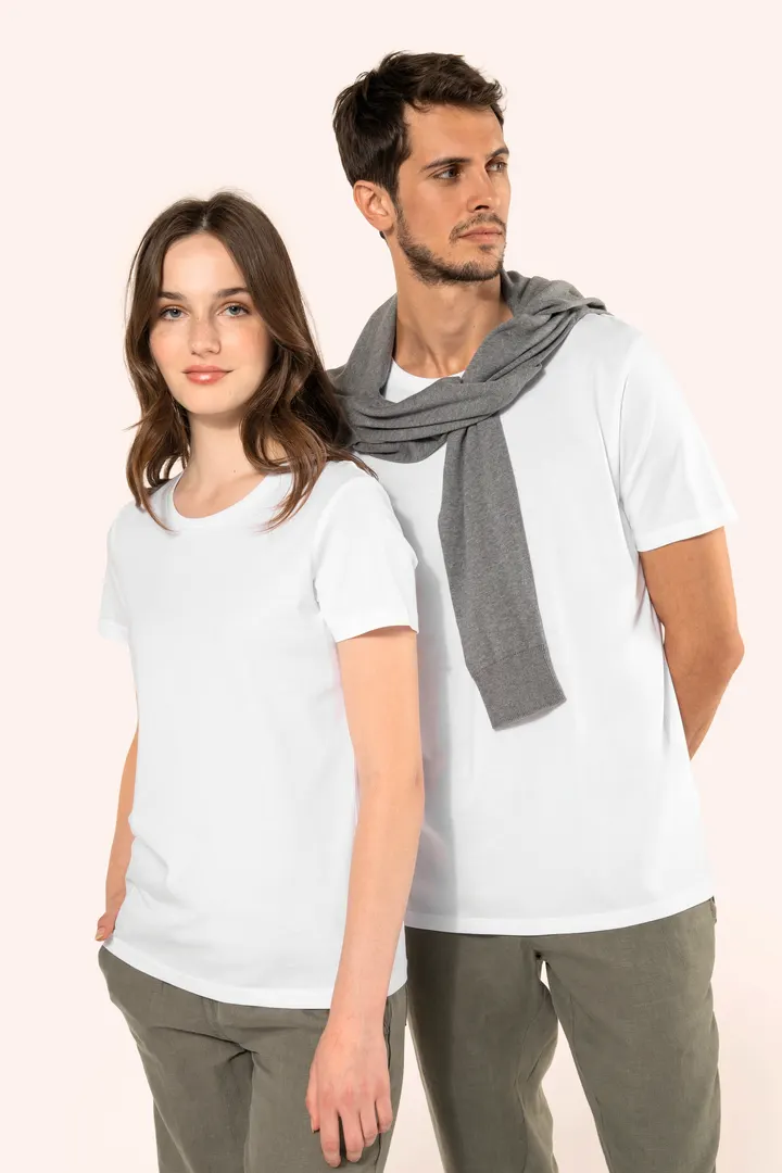 Supima® Damen-T-Shirt mit Rundhals ausschnitt und kurzen Ärmeln 14