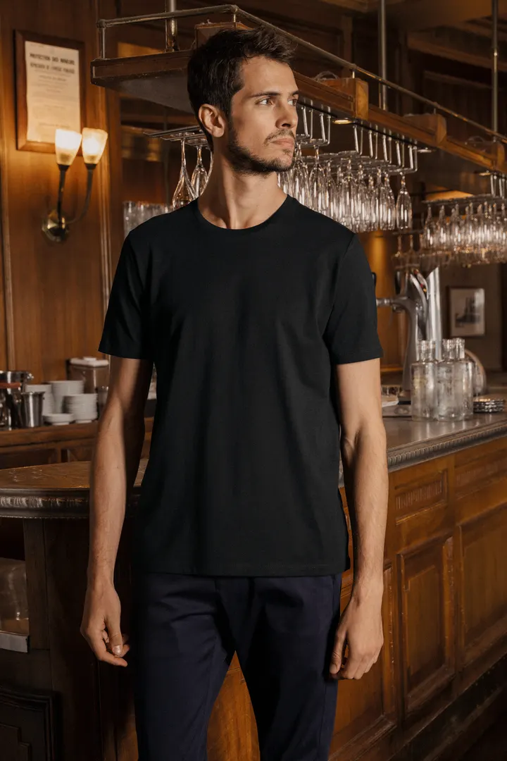 Supima® Herren-T-Shirt mit Rundhals ausschnitt und kurzen Ärmeln 30