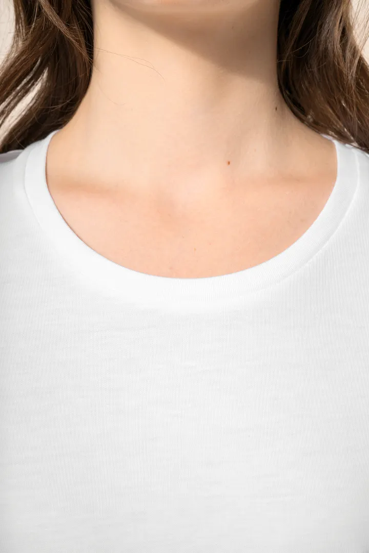Supima® Damen-T-Shirt mit Rundhals ausschnitt und kurzen Ärmeln 10