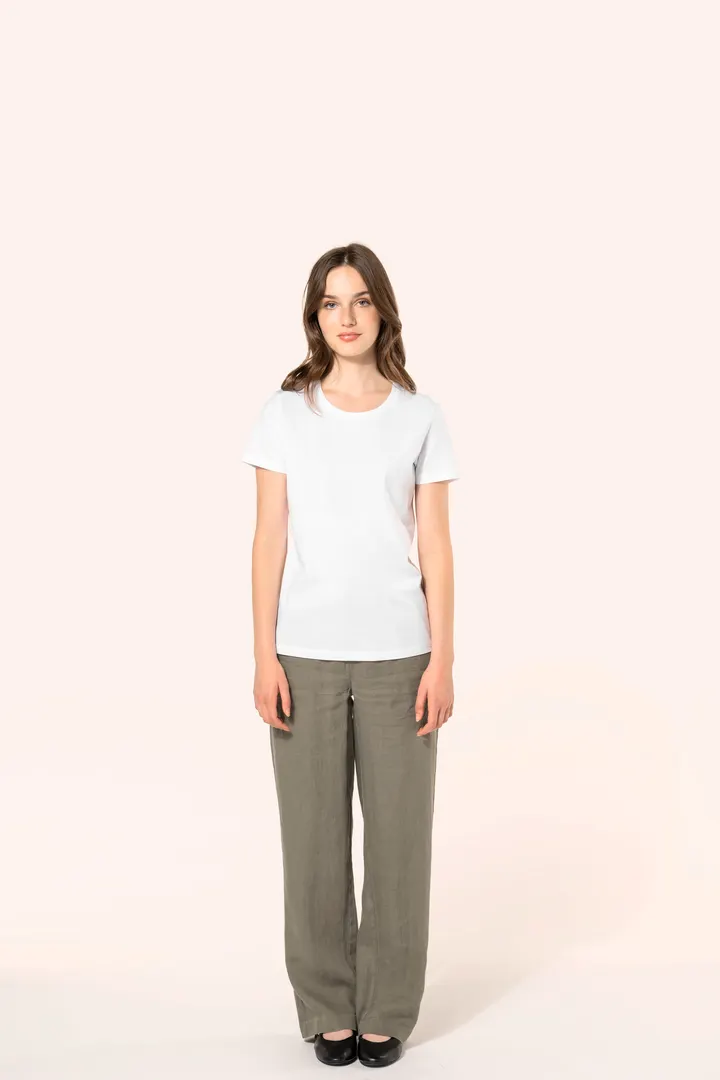 Supima® Damen-T-Shirt mit Rundhals ausschnitt und kurzen Ärmeln 3