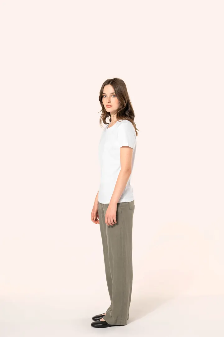 Supima® Damen-T-Shirt mit Rundhals ausschnitt und kurzen Ärmeln 4