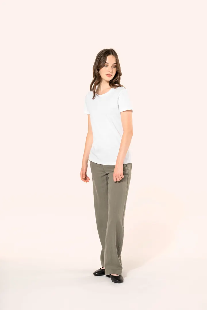 Supima® Damen-T-Shirt mit Rundhals ausschnitt und kurzen Ärmeln 6